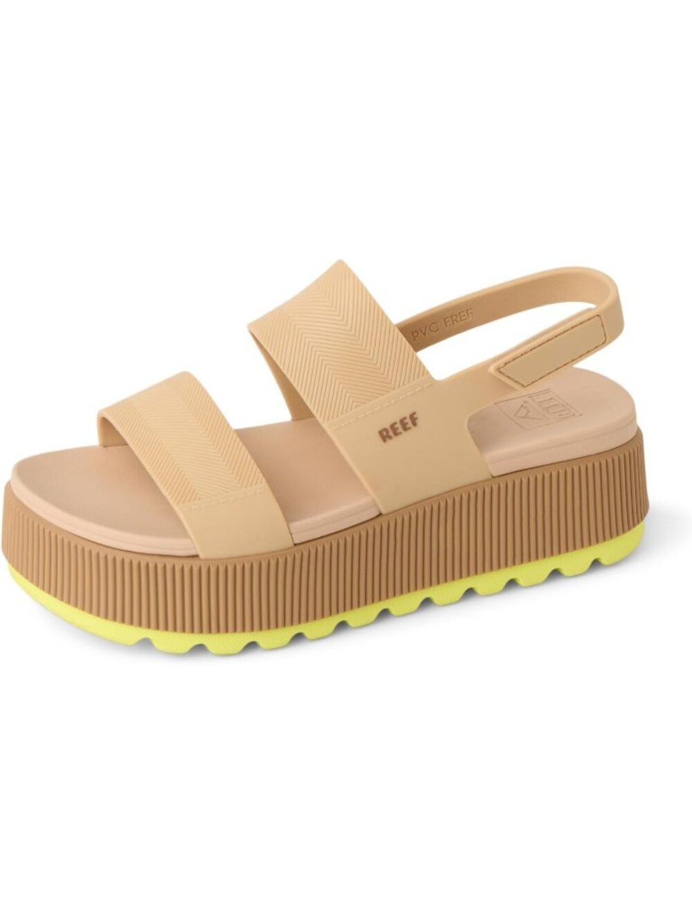 Women's Sand Lime Water Vista Higher Open Toe Platform Wedge Casual Sandal Shoes